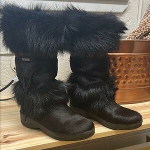 Tecnica Dark Brown Fur Snow Boots